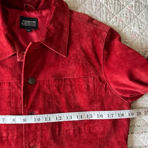 Jacob Suede Leather Rust Orange Cropped Jacket Size M - Picture 8 of 12